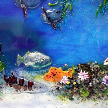 Pacific Coast Underwater Scene in Glass