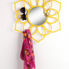 Kate and Laurel Brienne Metal Flower Round Wall Accent Mirror, Yellow