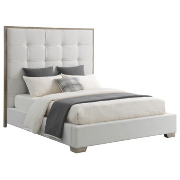 Remi Stain-Resistant Queen Bed, Ivory