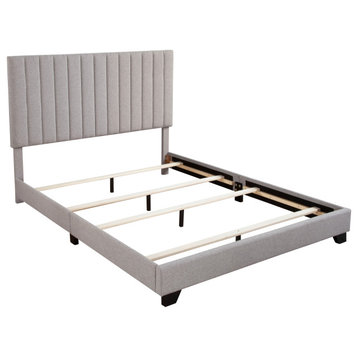 Channel Tufted Bed-in-a-Box, Gray, King