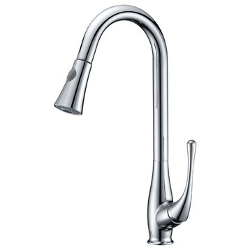ANZZI Singer Series Single-handle Pull-down Sprayer Kitchen Faucet In Polished C