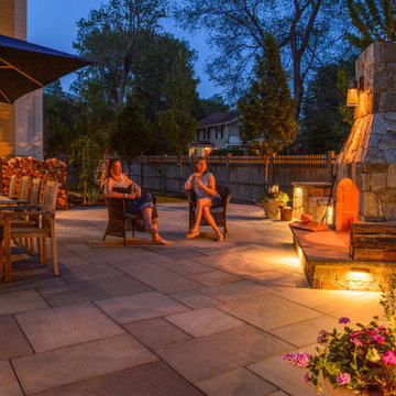Backyard was transformed into functional living space extended outdoors