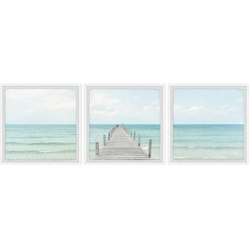 One Beach at a Time Triptych, 3-Piece Set, 18x18 Panels