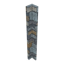 142-CT1-BRIGHTON WIDE STACKED STONE INSIDE CORNER - 48"H X 3 &frac12;" W X 1 &frac12;"D - Wall Panels