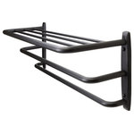 FPL Door Locks & Hardware, Inc - FPL Oversized Hotel Towel Rack & Shelf, Flat Black - Use this quality Hotel Towel Rack & Shelf to add valuable storage space to your bathroom.  Towel shelf and bars are long enough to accommodate larger towels (28" long shelf and bars).