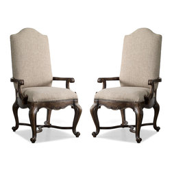 Pair of Rhapsody Upholstered Arm Chairs by Hooker - Dining Chairs
