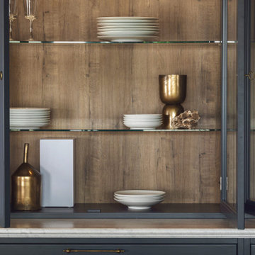 Shaker Style Kitchen Cabinet in a Dark Blue Modern Farmhouse - MARCHI CUCINE