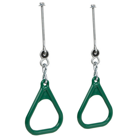 Trapeze Rings With Swing Hangers, Set of 2, Green