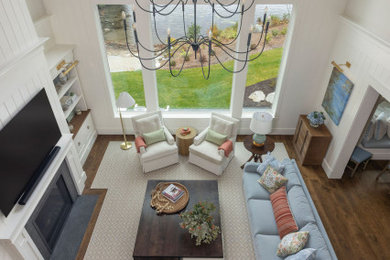 Example of a transitional living room design in Burlington