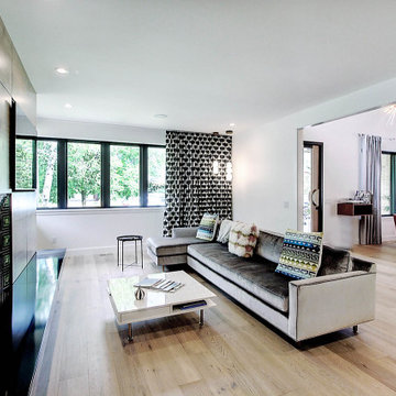 Glam Mid-Century Living Room