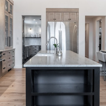 Delafield Elegance: Glass Doors & Black Islands