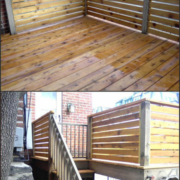 Cedar deck and handrail