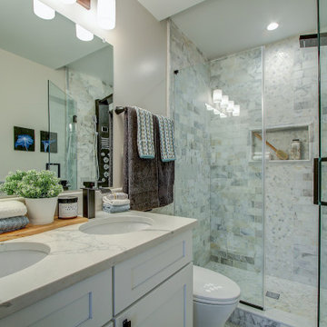 Bathroom Remodeling With Corner Tub,Standing Shower,Sink & Extra Cabinet Spring