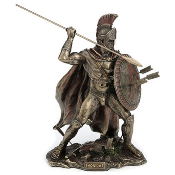 Spartan King Leonidas With Spear And Shield Statue
