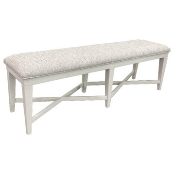 Bowery Hill Traditional Dining 58"H Upholstered Bench in White