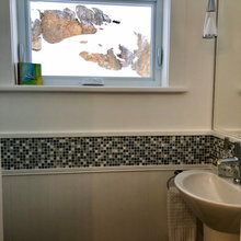 Our very small powder room (32 x 66 in) on Main Floor