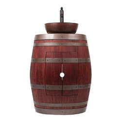 Premier - Wine Barrel Vanity Package with 15" Round Vessel Sink and Vessel Filler Fauce... - Bathroom Vanities And Sink Consoles