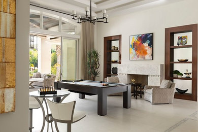 Example of a transitional open concept living room design in Other