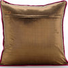 Gold Throw Pillow Cover, Zari Silk Sequins 12"x12" Silk, Warmth and Love