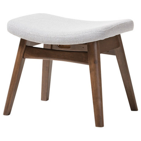 Vera Light Gray Fabric Upholstered Ottoman
