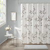 Madison Park Cecily Devore Botanical Shower Curtain With Liner, Grey