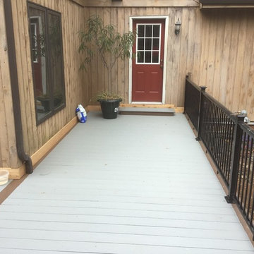 Timbertech Deck with Lights and Stamped Concrete
