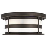 Generation Lighting Collection - Wilburn 2-Light Outdoor Flush Mount, Antique Bronze - The Sea Gull Lighting Wilburn two light outdoor ceiling fixture in antique bronze creates a warm and inviting welcome presentation for your home's exterior.