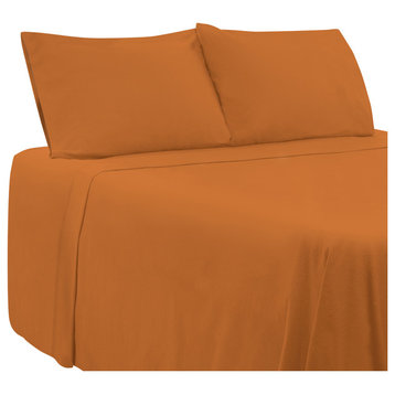 Flannel Cotton Sheet Set - Twin - Pumpkin