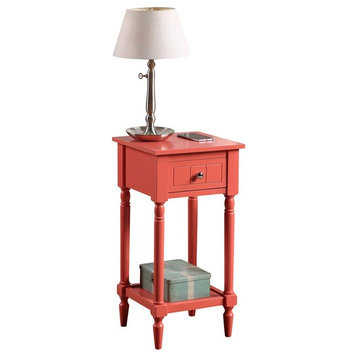 Convenience Concepts Khloe Square Accent Table in Orange Wood Finish