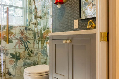 Example of an island style bathroom design in Boston