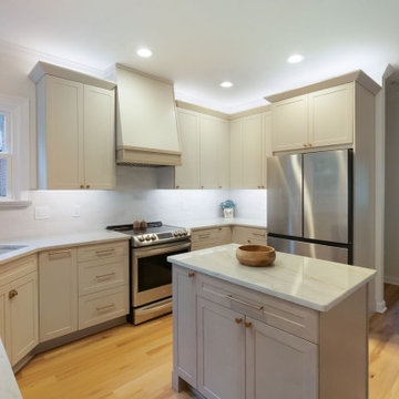 Transitional Kitchen Remodel Done With New Cabinets and Quartzite Countertop