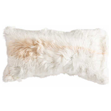 Alpaca Fur Cushion Backed, Woven Baby Alpaca Fabric 13x24", Popcorn