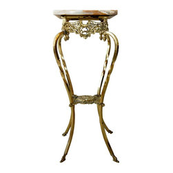 American Victorian Rococo Revival Brass and Onyx Stand - Products