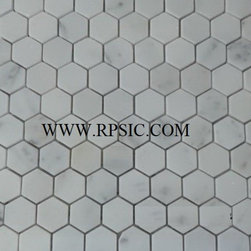 MH-19 HEXAGON STATUARY WHITE 1 IN - Mosaic Tile
