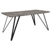 Flash Furniture Corinth 63" Dining Table in Faux Concrete and Black