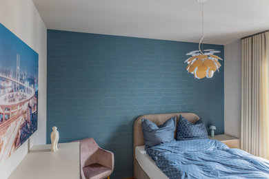 ドレスデンにあるコンテンポラリースタイルのおしゃれな寝室のインテリア