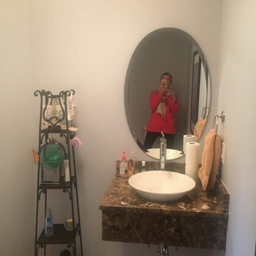 Powder room before and after
