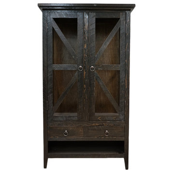 Rustic Farmhouse Wooden Curio Cabinet