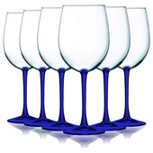 Sesto Optic Swirl White Wine Glasses, Set of 4 (Set of 4) Color: Blue