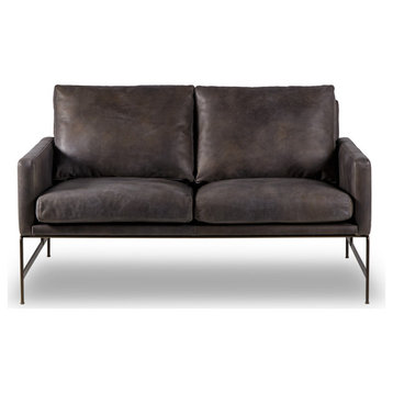 Johnathan 2 Seater Sofa Destroyed Black Leather