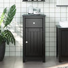 vidaXL Bathroom Cabinet Floor Cabinet With Drawer BERG Black Solid Wood Pine