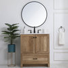 Sienna 30" Single Bathroom Vanity, Natural Oak With Backsplash