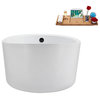 43" Streamline N3780BL Soaking Freestanding Tub and Tray With Internal Drain