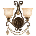 Crystorama - Norwalk 2 Light Wall Sconce, Golden Teak Hand Cut - This 2 light Wall Sconce from the Norwalk collection by Crystorama will enhance your home with a perfect mix of form and function. The features include a Bronze Umber finish applied by experts.