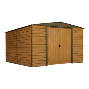 Red Barn 10'x14' Storage Shed, Red, Eggshell and Gambrel 