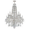 Traditional Crystal Ten Light Polished Chrome Up Chandelier