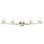 Access Lighting - Access Lighting 63815-47-MC/OPL Classical - Five Light Bath Bar - Shade Included.  CETL(Certification): YesClassical Five Light Bath Bar Matte Chrome Opal Glass *UL Approved: YES *Energy Star Qualified: n/a  *ADA Certified: n/a  *Number of Lights: Lamp: 5-*Wattage:60w G-9 Halopin bulb(s) *Bulb Included:Yes *Bulb Type:G-9 Halopin *Finish Type:Matte Chrome