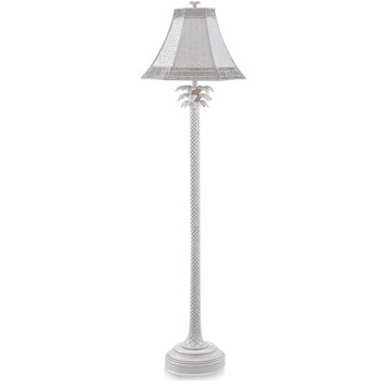 Cameron 1 Light Floor Lamp, White Wash
