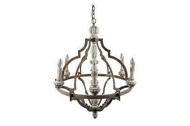Vintage Pendant Light with 6 Candle Shape Lights