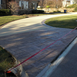 White Cloud Driveway with Stamped Concrete - Outdoor Products